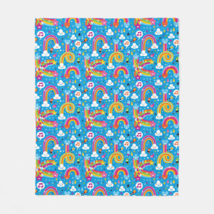clouds rainbows rain drops hearts pattern fleece blanket