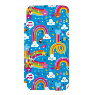 clouds rainbows rain drops hearts pattern incipio watson™ iPhone 5 wallet case