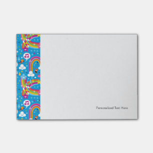 clouds rainbows rain drops hearts pattern post-it notes