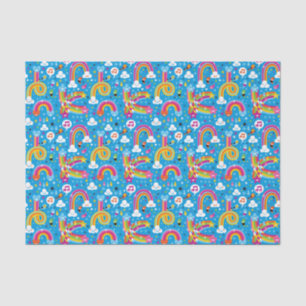 clouds rainbows rain drops hearts pattern tissue paper