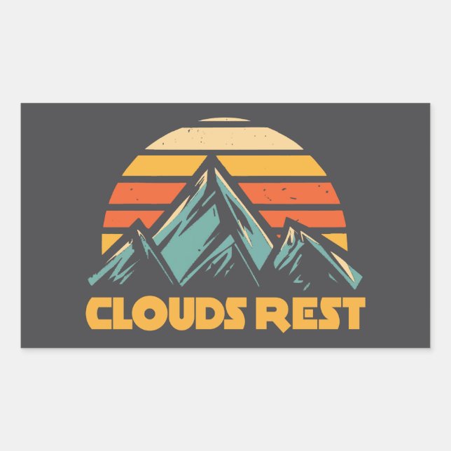 Clouds Rest Mountain Yosemite Retro Turquoise Sticker (Front)