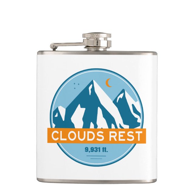 Clouds Rest Mountain Yosemite Stars Moon Hip Flask (Front)