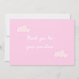 Clouds roses Carte de remerciements de coeur Petit