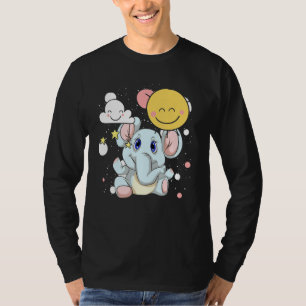 Clouds Safari Africa Zoo Animal   Cute Baby Elepha T-Shirt
