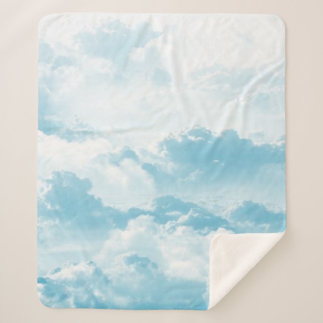 Clouds sky cartoon vector images sherpa blanket (Front)