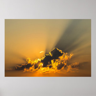 Clouds, Sky & Yellow Sunset Poster