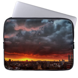 Clouds, Sunset And Red Laptop Sleeve