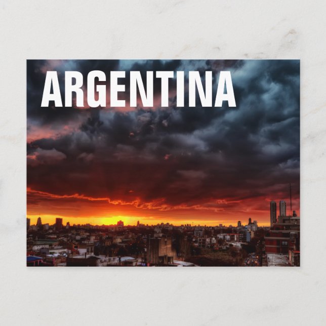 Clouds, Sunset And Red Postcard (Front)