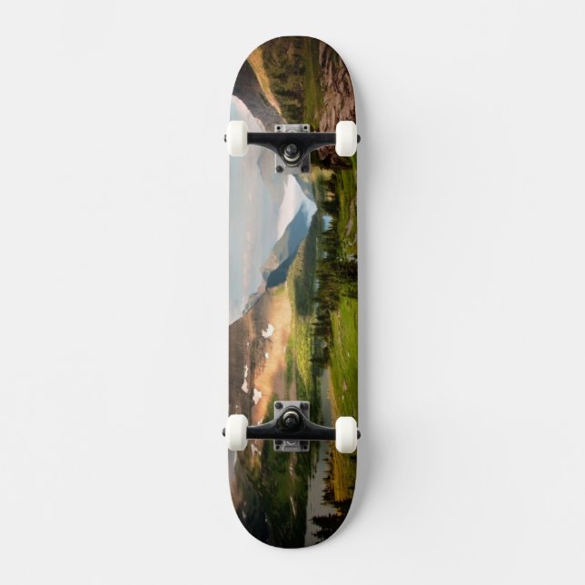 Clouds Sweeping Through Mountains Skateboard (Front)