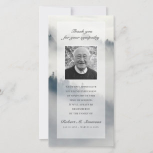 Clouds Thank you Sympathy Funeral Photo Card