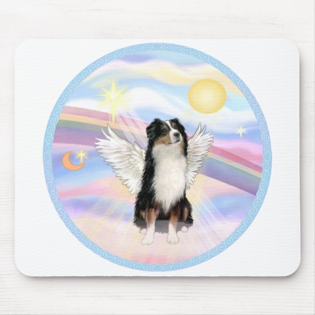 Clouds - Tri Colour Australian Shepherd Mouse Pad (Front)