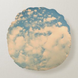 Clouds - vintage effect style pictureshome decor,  round pillow