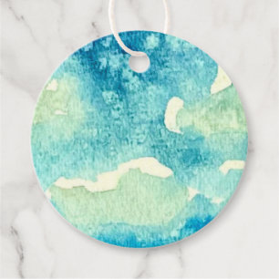 Clouds Watercolor Art Favour Tags