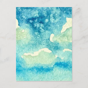 Clouds Watercolor Art Postcard