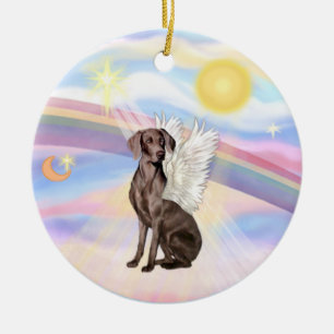 Clouds - Weimaraner Angel Ceramic Ornament