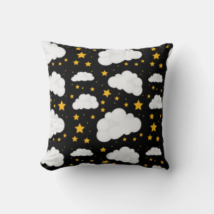 Clouds With A Bright Stary Night Throw Pillow