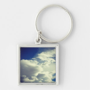 Cloudscape Vintage Filter Square Photo Keychain