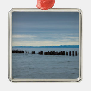 Cloudy At Whitefish Bay Metal Ornament