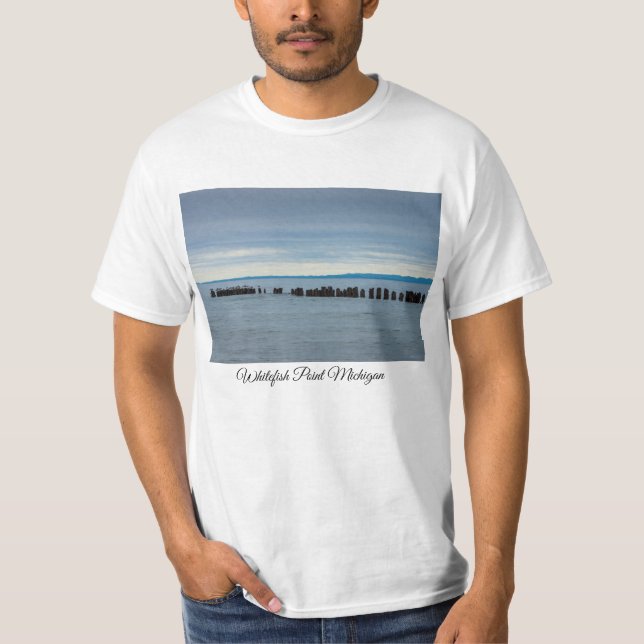 Cloudy At Whitefish Bay T-Shirt (Front)