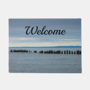 Cloudy At Whitefish Bay Welcome Doormat