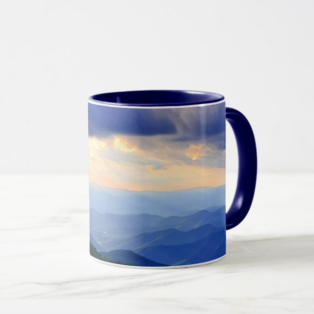 Cloudy Blue Ridge Mountains Mug (Front Right)