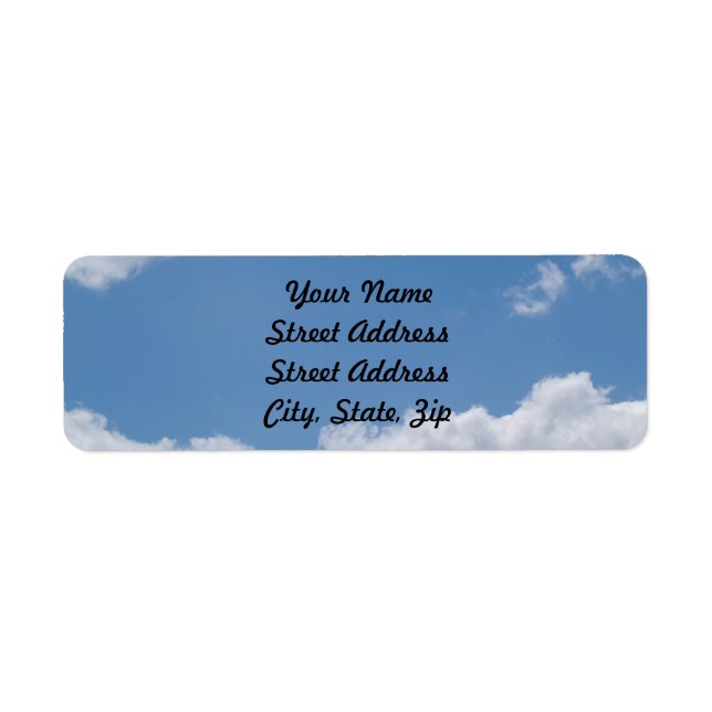 Cloudy Blue Sky Background Return Address Sticker (Front)