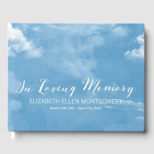 Cloudy Blue Sky In Loving Memory Guest Book