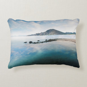 Cloudy Blue Sky Reflecting In Lake Accent Pillow