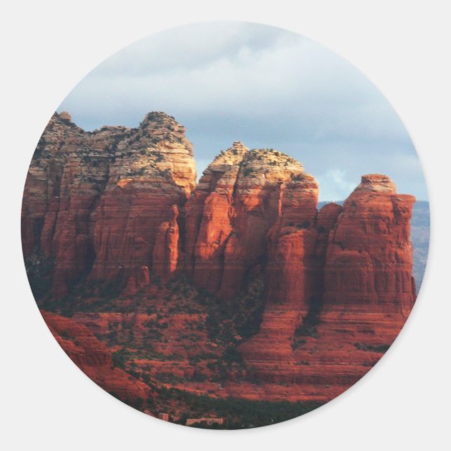 Cloudy Coffee Pot Rock in Sedona Arizona Classic Round Sticker (Front)