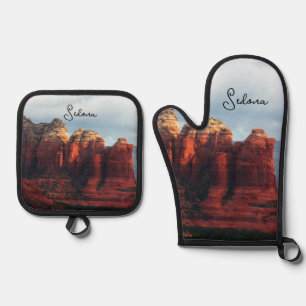 Cloudy Coffee Pot Rock in Sedona Arizona Oven Mitt & Pot Holder Set