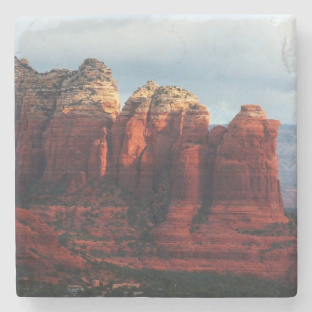 Cloudy Coffee Pot Rock in Sedona Arizona Stone Coaster (Front)