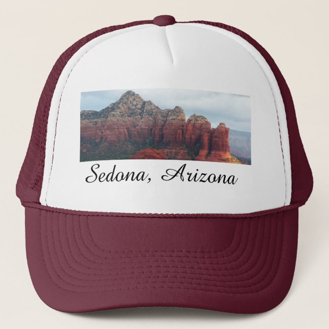 Cloudy Coffee Pot Rock in Sedona Arizona Trucker Hat (Front)