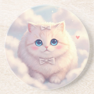 Cloudy Cuddle Cat Coaster