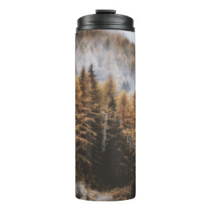 CLOUDY DAY AND TREES DURING DAWN TIME THERMAL TUMBLER