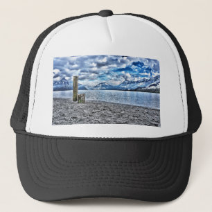 Cloudy day at lake lucerne trucker hat