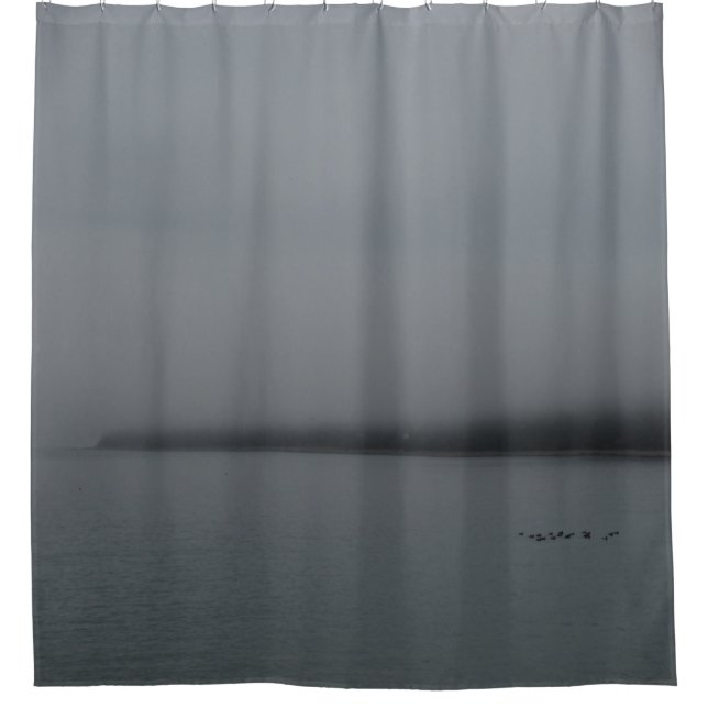 Cloudy Day at the Beach Shower Curtain (Front)