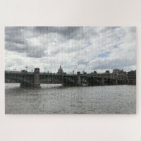Cloudy Day Southwark Bridge Thames River London UK