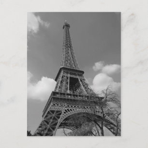 Cloudy Eiffel In Black and White, 2015 Postcard