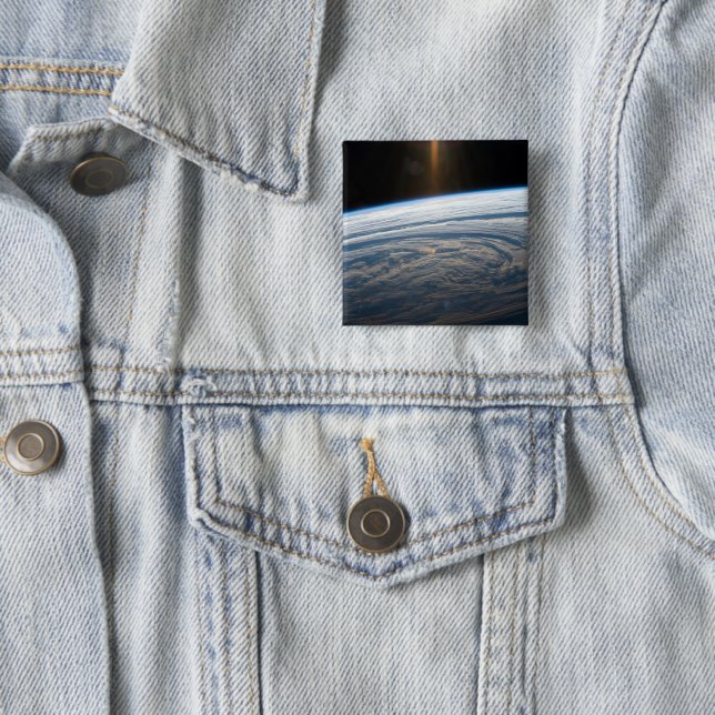 Cloudy Formations In The South Indian Ocean. 2 Inch Square Button (In Situ)