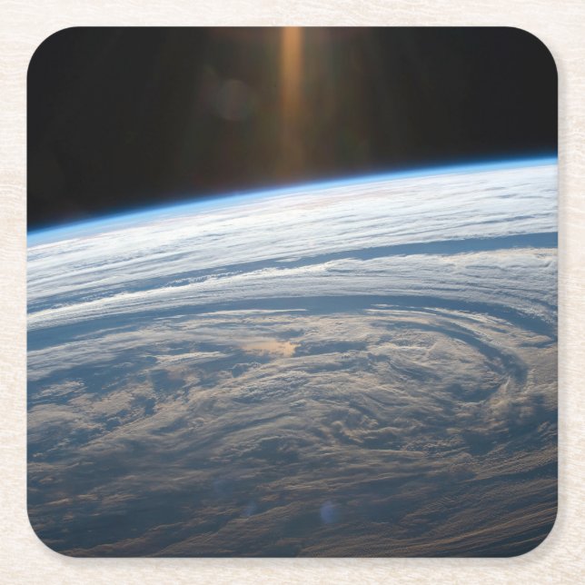 Cloudy Formations In The South Indian Ocean. Square Paper Coaster (Front)