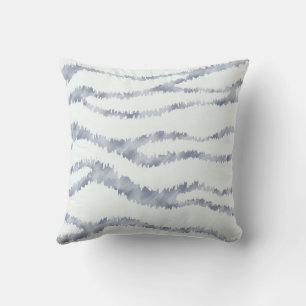 Cloudy Gray Zebra Eraser Scratch Art Throw Pillow