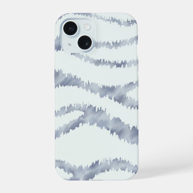 Cloudy Grey Zebra Eraser Scratch Art iPhone 15 Case (Back)