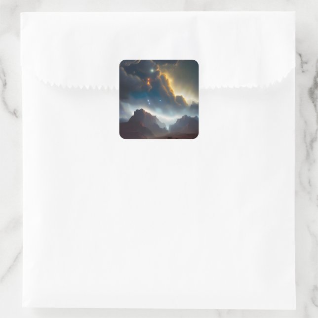 Cloudy Landscape  Square Sticker (Bag)