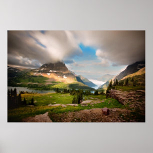Cloudy Mountains   Alpine Lake Poster