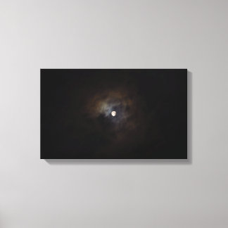 Cloudy Night Moon Canvas Print