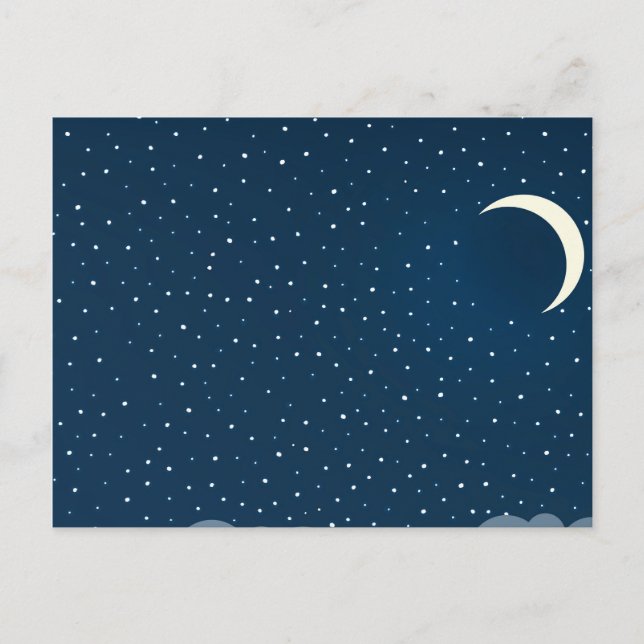 Cloudy Night Sky Postcard (Front)
