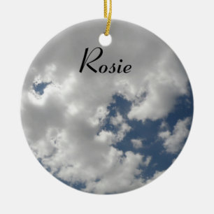 Cloudy Skies Personalized Message Pendant Ceramic Ornament