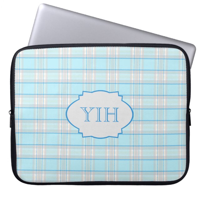 Cloudy Skies w/ Initials Laptop Sleeve (Front)