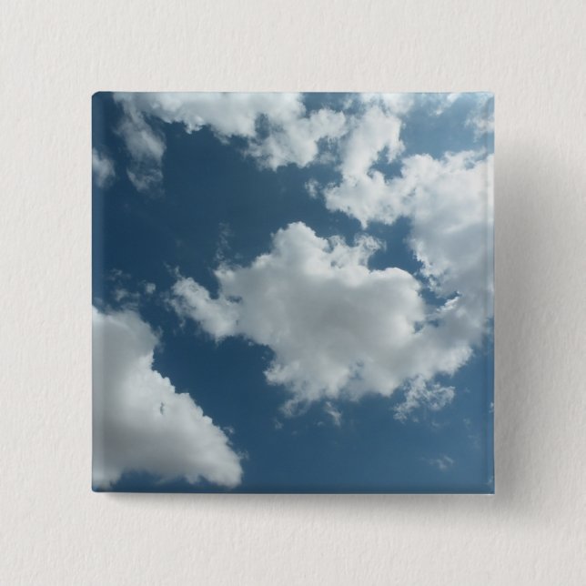 Cloudy Sky Abstract Photography 2 Inch Square Button (Front)