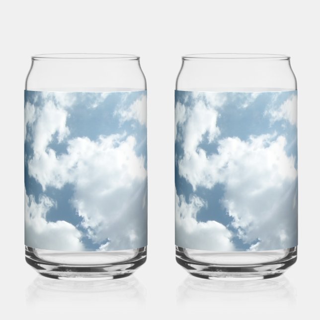 Cloudy Sky Abstract Photography Can Glass (Back)